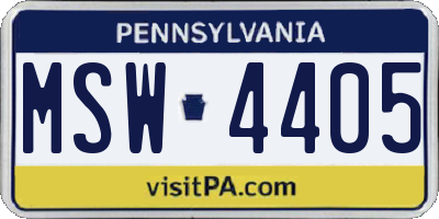 PA license plate MSW4405