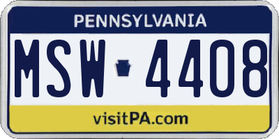 PA license plate MSW4408