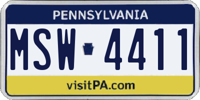 PA license plate MSW4411