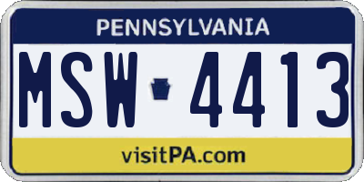 PA license plate MSW4413