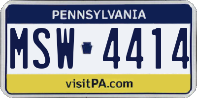 PA license plate MSW4414