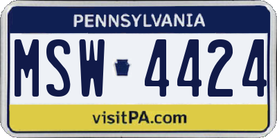 PA license plate MSW4424