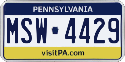 PA license plate MSW4429