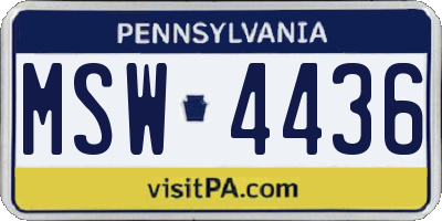 PA license plate MSW4436