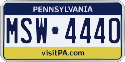 PA license plate MSW4440
