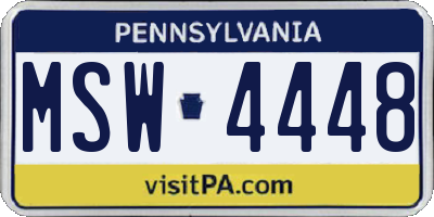 PA license plate MSW4448