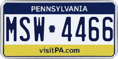 PA license plate MSW4466