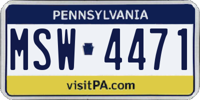 PA license plate MSW4471