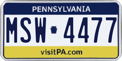 PA license plate MSW4477