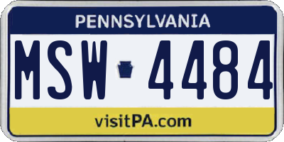 PA license plate MSW4484
