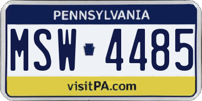 PA license plate MSW4485
