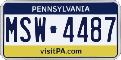 PA license plate MSW4487