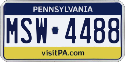 PA license plate MSW4488