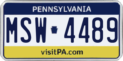 PA license plate MSW4489