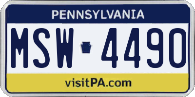 PA license plate MSW4490