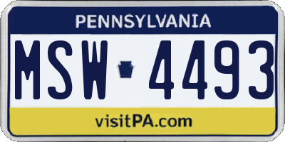 PA license plate MSW4493