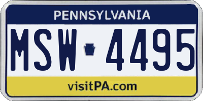 PA license plate MSW4495