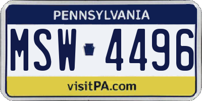 PA license plate MSW4496