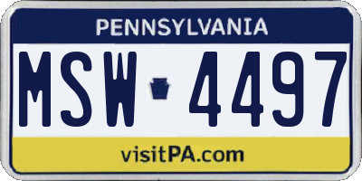 PA license plate MSW4497