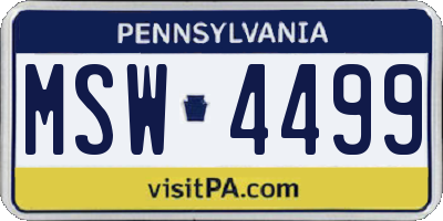 PA license plate MSW4499
