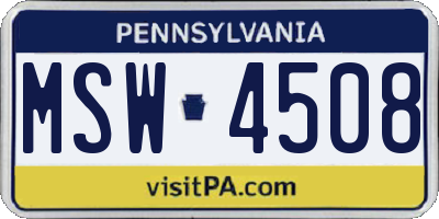 PA license plate MSW4508