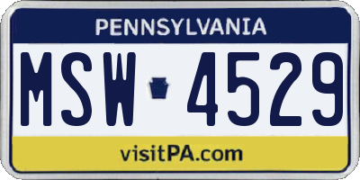 PA license plate MSW4529