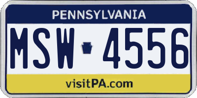 PA license plate MSW4556