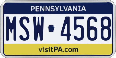 PA license plate MSW4568