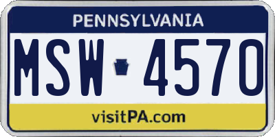 PA license plate MSW4570