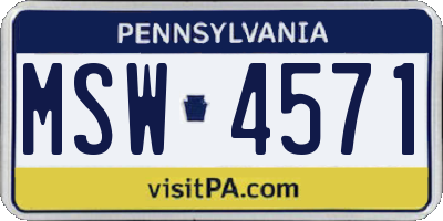PA license plate MSW4571