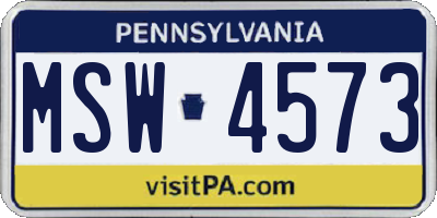 PA license plate MSW4573