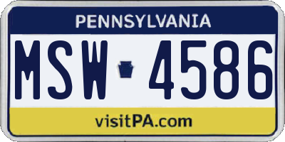 PA license plate MSW4586