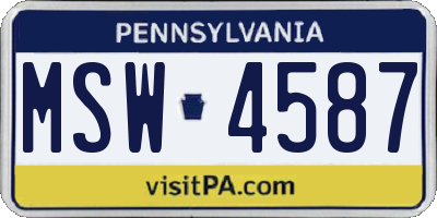 PA license plate MSW4587
