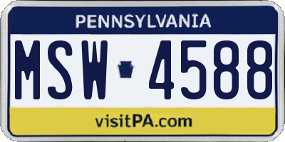 PA license plate MSW4588
