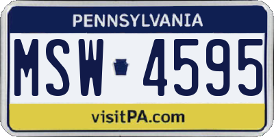 PA license plate MSW4595