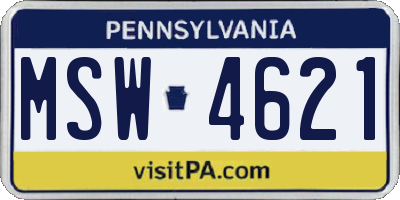 PA license plate MSW4621