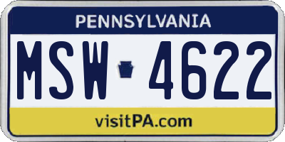 PA license plate MSW4622
