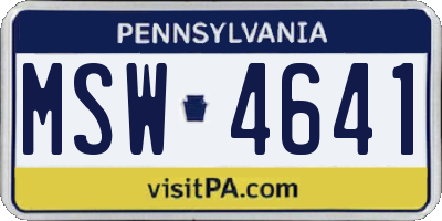PA license plate MSW4641