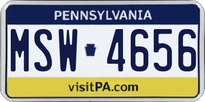 PA license plate MSW4656