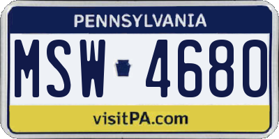 PA license plate MSW4680