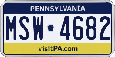PA license plate MSW4682