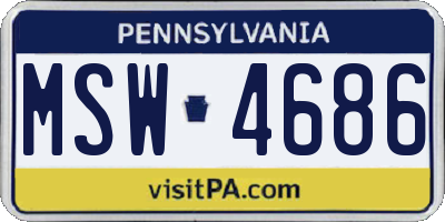 PA license plate MSW4686