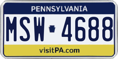 PA license plate MSW4688