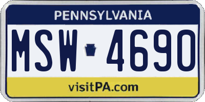 PA license plate MSW4690