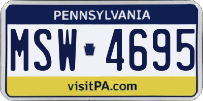 PA license plate MSW4695