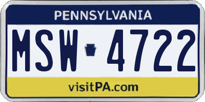 PA license plate MSW4722
