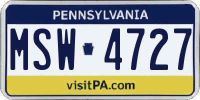 PA license plate MSW4727