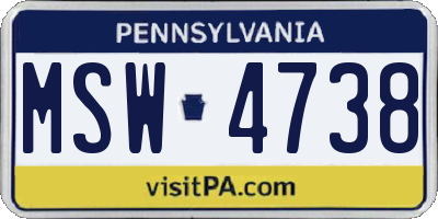 PA license plate MSW4738