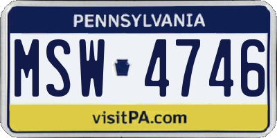 PA license plate MSW4746