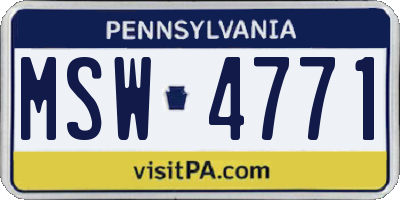 PA license plate MSW4771